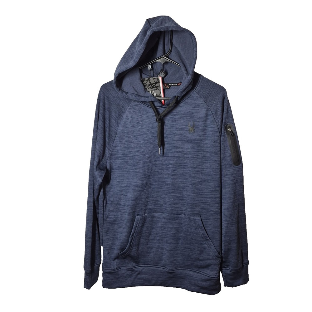 Spyder Active Hoodie Mens Medium‎ Blue SPM868B ProWEB Pullover Zip Pocket New